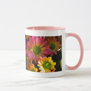 Pink and Yellow Autumn Flowers Beverage Mug