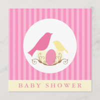 Pink and Yellow Birds Nest Baby Shower