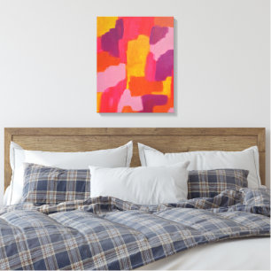 Pink and Yellow Bold Abstract Art  Canvas Print