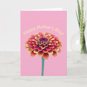 Pink and Yellow Bright Flower Mother's Day Card