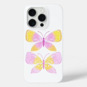Pink and Yellow Butterflies iPhone 15 Pro Case