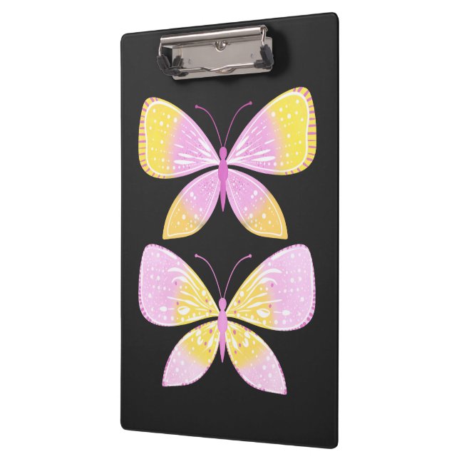 Pink and Yellow Butterflies Clipboard (Left)