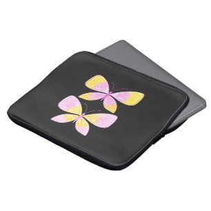 Pink and Yellow Butterflies Laptop Sleeve