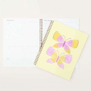 Pink and Yellow Butterflies Planner