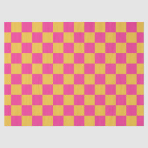 Pink and Yellow Chequerboard Tissue Paper