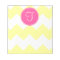 Pink and Yellow Chevron Monogram Notepad