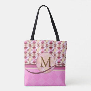 Pink and Yellow Connecting Stars Tote Bag