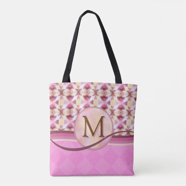 Pink and Yellow Connecting Stars Tote Bag (Back)