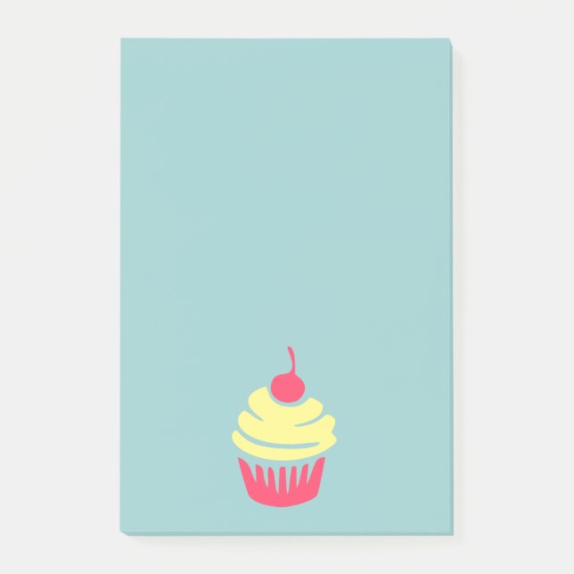 Pink and Yellow Cupcake with Cherry On Top Post-it Notes (Front)