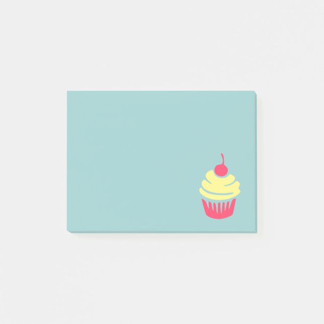 Pink and Yellow Cupcake with Cherry On Top Post-it Notes (Front)