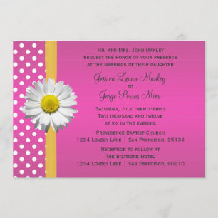 Pink and Yellow Daisy Wedding Invitation