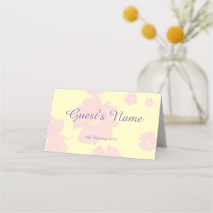 Pink and Yellow Daisy Wedding Place Card