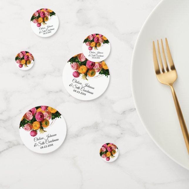 Pink and Yellow Floral Garden Confetti (Group)