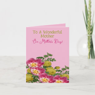 Pink and Yellow Floral Mother's Day Card