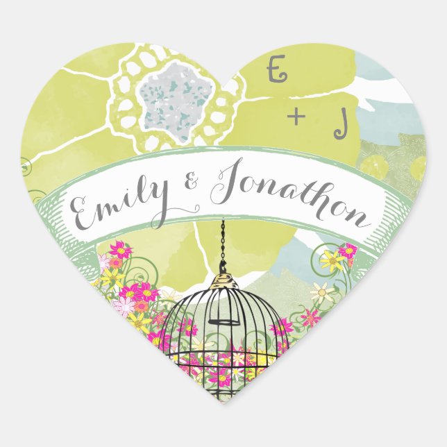 Pink and Yellow Floral Wedding Seal (Front)