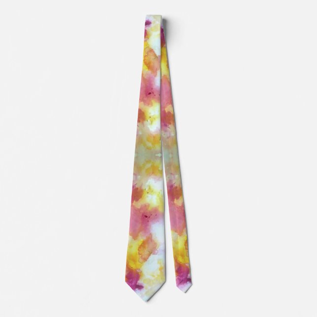 Pink and Yellow Flow H Pattern Tie (Front)