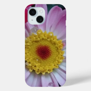 Pink and yellow flower iPhone 15 case