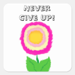 Pink and Yellow Flower Motivational Sticker