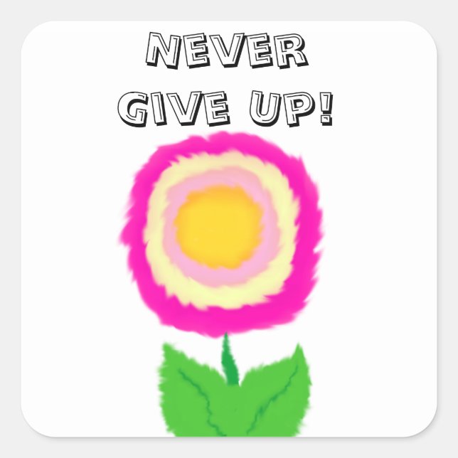 Pink and Yellow Flower Motivational Sticker (Front)