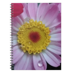 Pink and yellow flower notebook