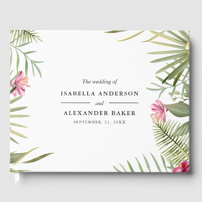 Pink and Yellow Flowers Guest Book (Front)