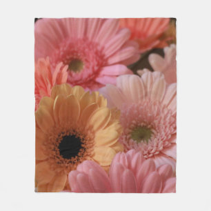 PINK AND YELLOW FLOWERS IN CLOSE UP PHOTOGRAPHY FLEECE BLANKET