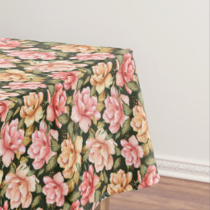 Pink and yellow flowers. Romantic pattern Tablecloth
