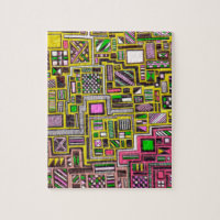 Pink and Yellow Geometric shapes pop art punk