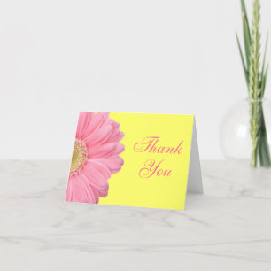 Pink and Yellow Gerber Daisy Thank You Cards