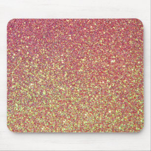 Pink And Yellow Glitter Mouse Mat