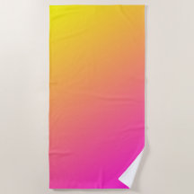 Pink and yellow gradient beach towel