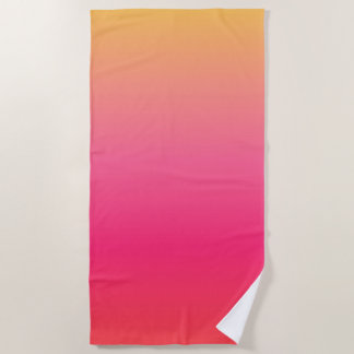 Pink and yellow gradient design bath towel