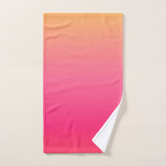 Pink and yellow gradient design bath towel set