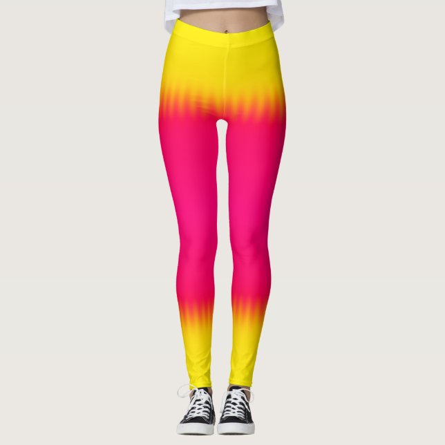 Pink and Yellow Gradient Leggings (Front)