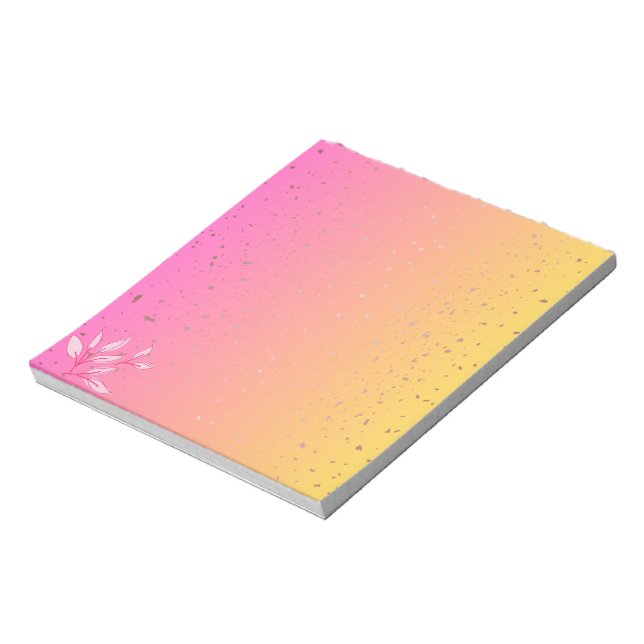  Pink and Yellow Gradient with Faux Gold Flecks No Notepad (Rotated)