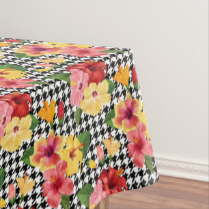 Pink And Yellow Hibiscus  Tablecloth