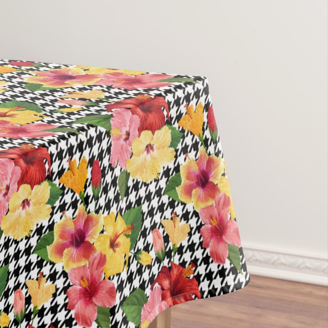 Pink And Yellow Hibiscus  Tablecloth (In Situ)