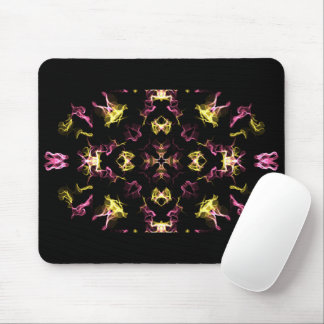 Pink and Yellow Hippie Mandala Drawing Mouse Mat