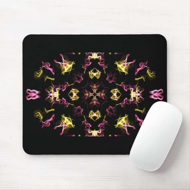 Pink and Yellow Hippie Mandala Drawing  Mouse Mat (With Mouse)