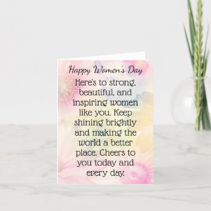 pink and yellow international women's day 2024  thank you card