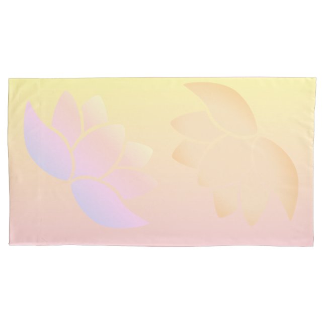 Pink and Yellow Lotus Fade Pillowcase (Front)