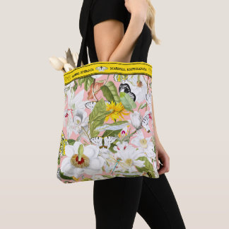 Pink and Yellow Mariposa Personalised Tote Bag