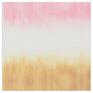 Pink and Yellow Painting Brush Strokes Modern Art Fabric