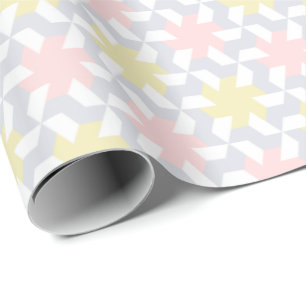 Pink and Yellow Pinwheel Tessellation Wrapping Paper