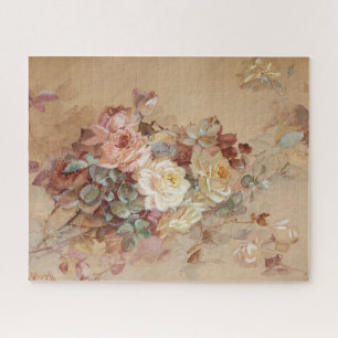 Pink and Yellow Roses – Franz Bischoff Jigsaw Puzzle