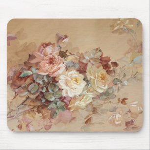 Pink and Yellow Roses – Franz Bischoff Mouse Mat