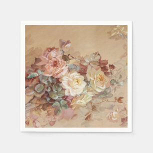 Pink and Yellow Roses – Franz Bischoff Napkin