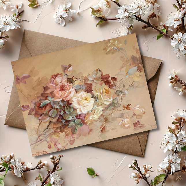 Pink and Yellow Roses – Franz Bischoff Postcard (Creator Uploaded)