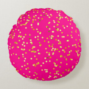 Pink and yellow round cushion
