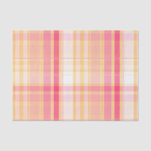 Pink and Yellow Seamless Plaid Tissue Paper